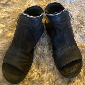 Free People Black Zipper Sandals